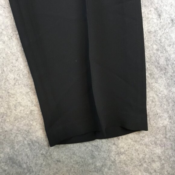 Talbots Dress Pants 18 High Rise Straight Wide Leg Solid Black Side Zip Career - Picture 2 of 15